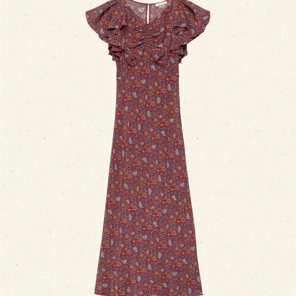 Floral Ruffle Sleeve Dress